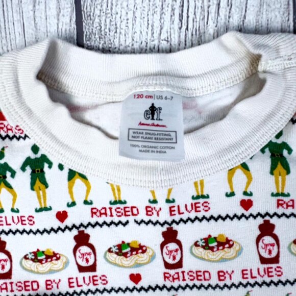 Hanna Anderson 100% Organic Cotton ELF Christmas Pajamas Sz Kids 6-7 - Picture 7 of 7